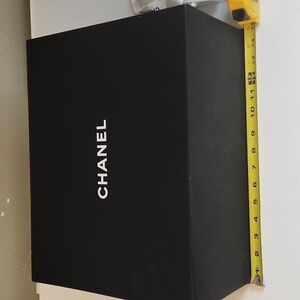 Empty authentic Chanel large bag box and tie